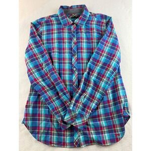 Talbots Plaid Button Down Shirt Womens‎ Small Long Sleeve Cotton Blend